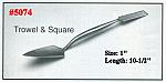 1" x 10-1/2" Ornamental Steel Trowel & Square Plaster's Tool